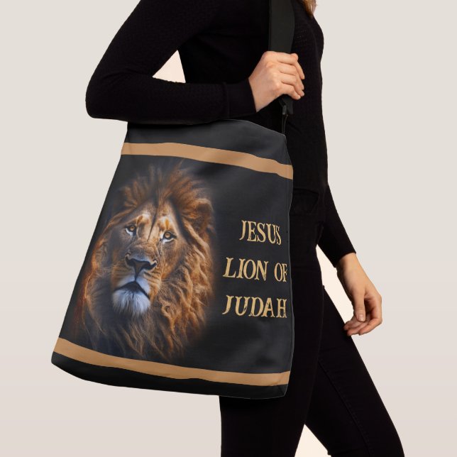Cross Body Tote Bag Jesus Christ Lion Of Judah (Close Up)