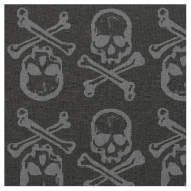 cross bones and skull yard fabric (Close Up)