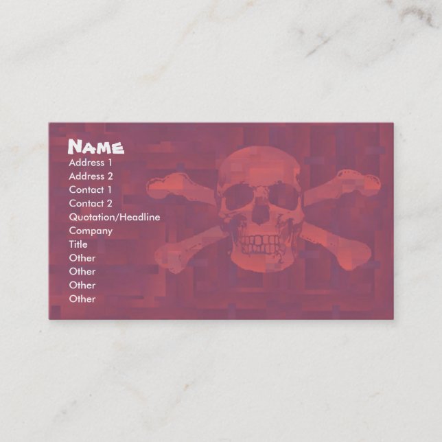 Cross Bones Business/Profile Card (Front)