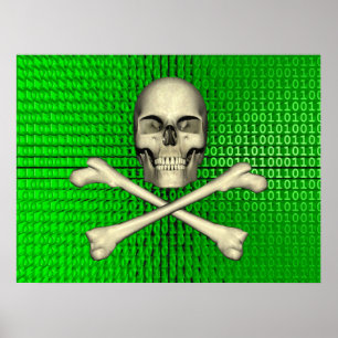 Cross Bones on Binary Poster