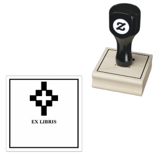Cross bookplate rubber stamp