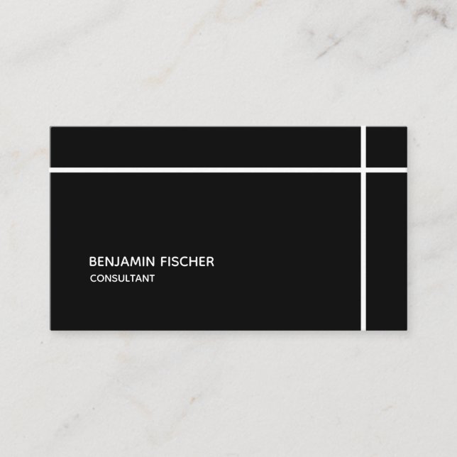 Cross Border Black Simple Modern Minimal Business Card (Front)