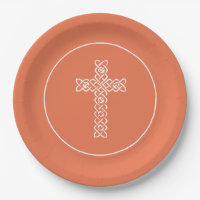 Cross | Bright Peach Communion Baptism Christening