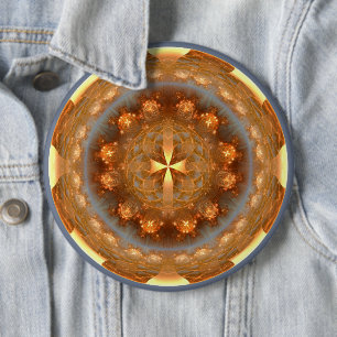 Cross bright round ornament 6 cm round badge