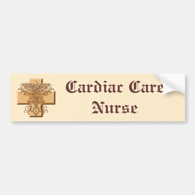 Cross Caduceus Cardiac Care Nurse Bumper Sticker (Front)