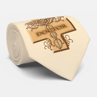 Cross caduceus doctor tie