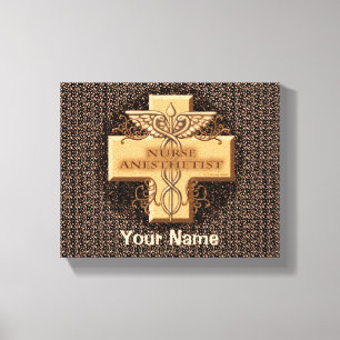 Cross Caduceus Nurse Anaesthetist Canvas Print