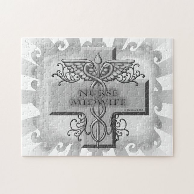 Cross Caduceus Nurse Midwife Jigsaw Puzzle (Horizontal)