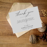 Cross Catholic  Funeral Memorial Grey Thank You