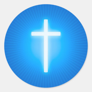 Cross - Christian Blue Sticker