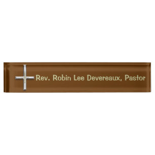 Cross Christian Desk Nameplate
