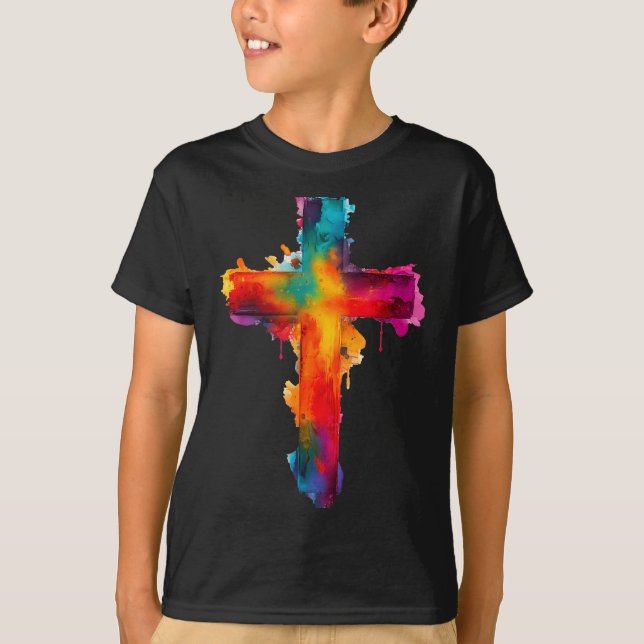 Cross Christian Religious Believe Blessed Faith Gr T-Shirt (Front)