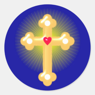 cross classic round sticker