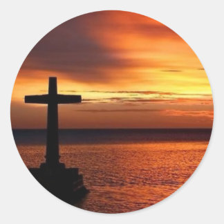cross classic round sticker