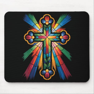 Cross Colorful Christian Religous Mouse Pad