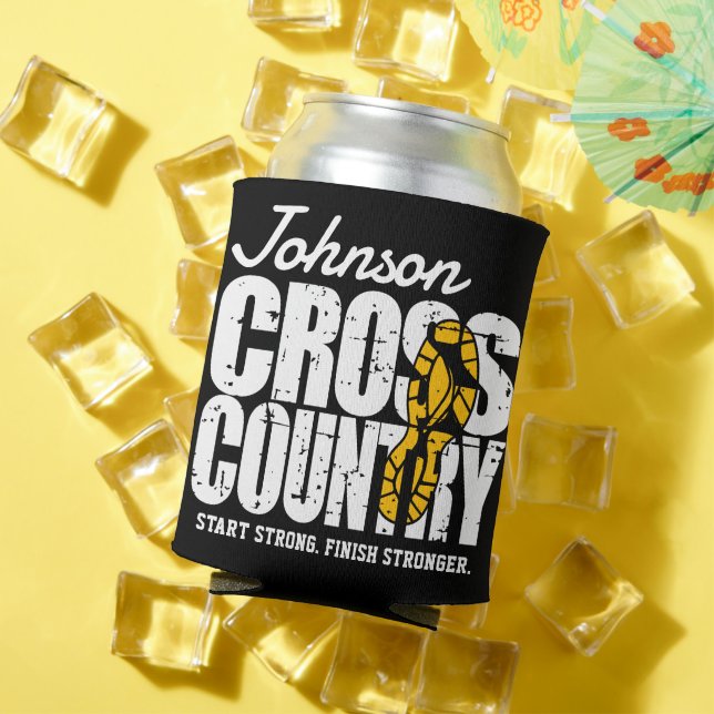Cross Country ADD TEXT Runner Running Team Player Can Cooler (In Situ Summer)