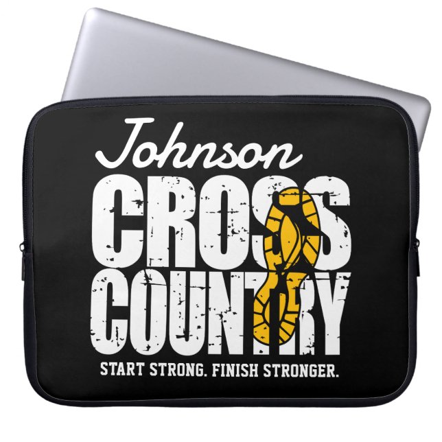 Cross Country ADD TEXT Runner Running Team Player Laptop Sleeve (Front)