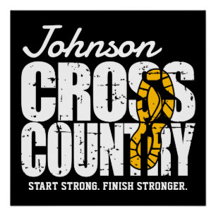 Cross Country ADD TEXT Runner Running Team Player Poster