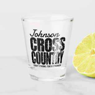 Cross Country ADD TEXT Runner Running Team Player Shot Glass