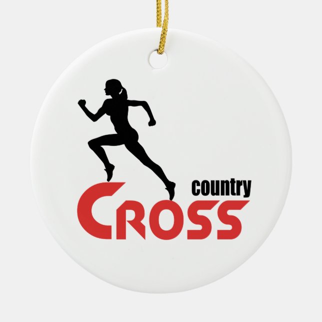 Cross country ceramic tree decoration (Front)