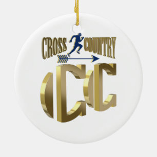 Cross country ceramic tree decoration