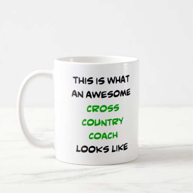 cross country coach, awesome coffee mug (Left)