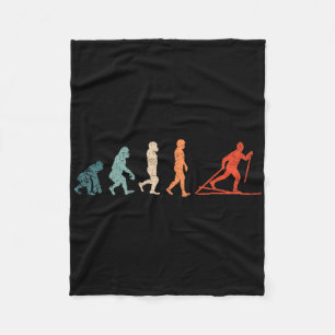 Cross Country Evolution Xc Skiing Outfit Funny Ski Fleece Blanket