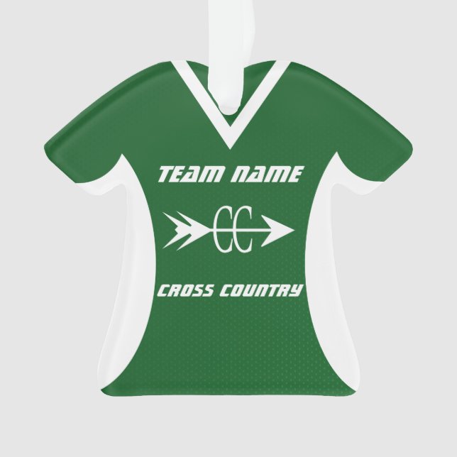 Cross Country Green Sports Jersey Photo Ornament (Front)
