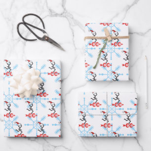 Cross Country Holiday Runner Snowflake © Wrapping Paper Sheet