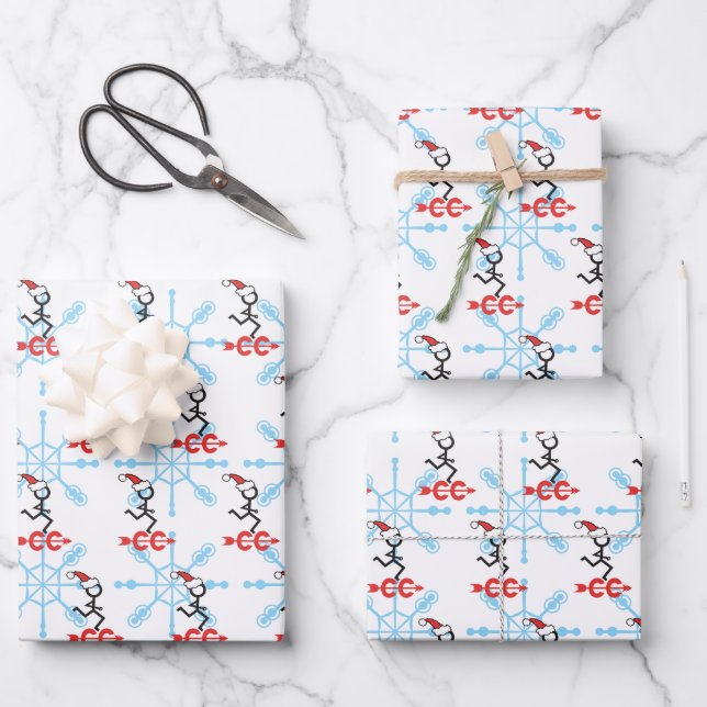 Cross Country Holiday Runner Snowflake © Wrapping Paper Sheet (Front)