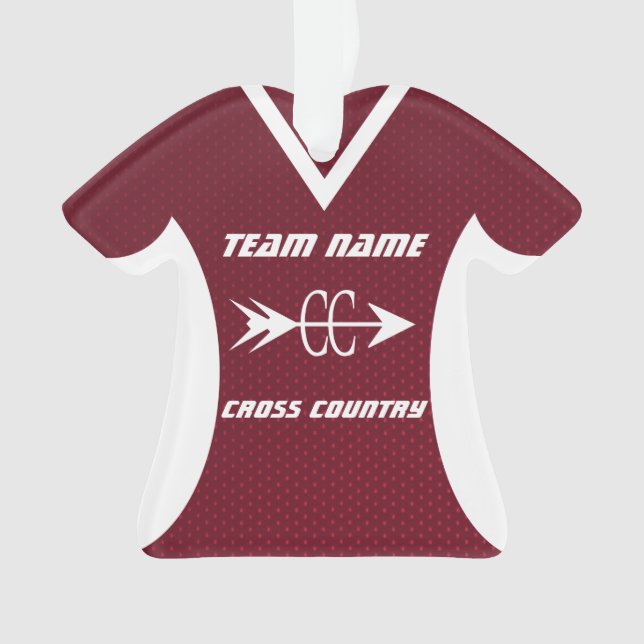 Cross Country Maroon Sports Jersey Photo Ornament (Front)