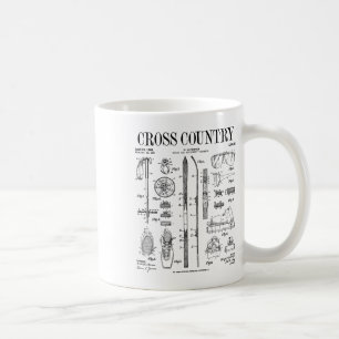 Cross Country Nordic Skiing Ski Vintage Patent Ski Coffee Mug