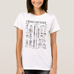 Cross Country Nordic Skiing Ski Vintage Patent Ski T-Shirt