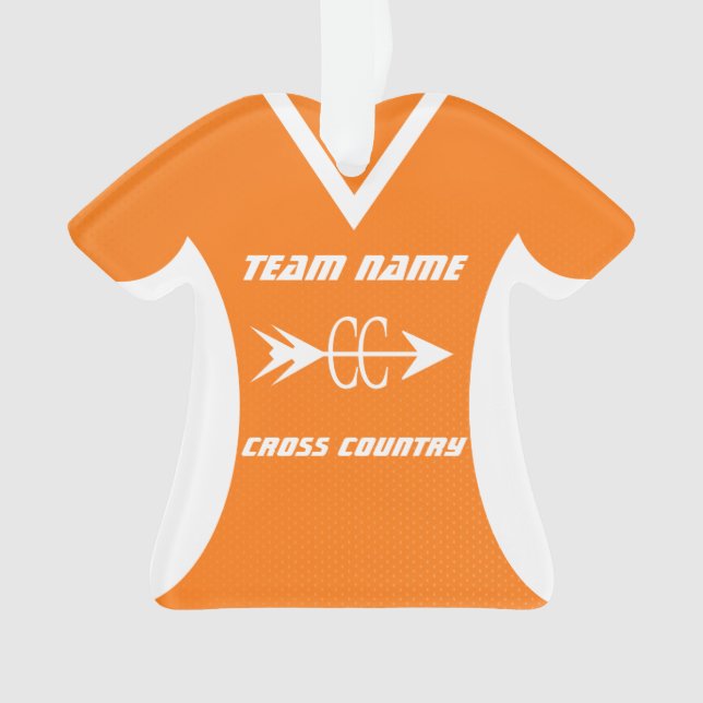 Cross Country Orange Sports Jersey Photo Ornament (Front)