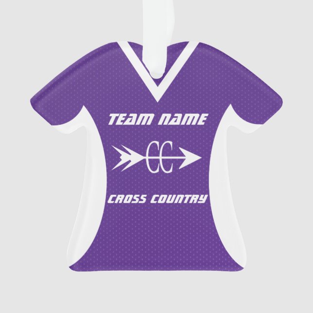 Cross Country Purple Sports Jersey Ornament (Front)