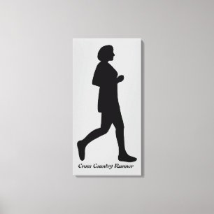 Cross Country Runner Female Silhouette Canvas Print