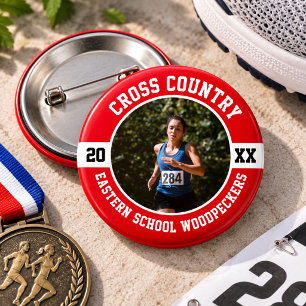 Cross Country Runner Running XC Sports Team Custom 6 Cm Round Badge