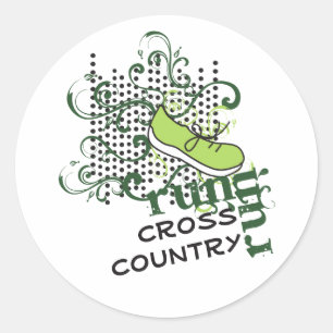 Cross Country Running Custom Text Classic Round Sticker