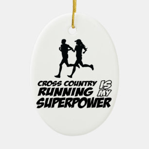 Cross Country running designs Ceramic Tree Decoration