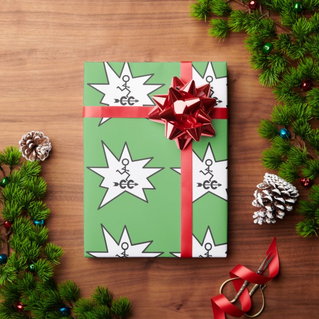 Cross Country Running Green Wrapping Paper (Holiday Gift)