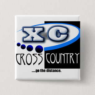 CROSS COUNTRY RUNNING MOTTO - GO THE DISTANCE XC 15 CM SQUARE BADGE