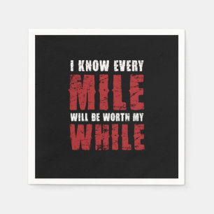 Cross Country Running Runner Typography Every Mile Napkin