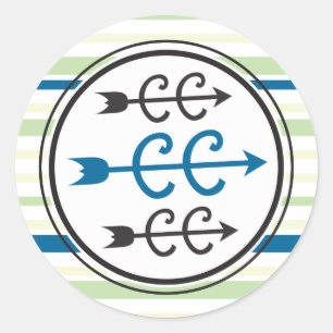 Cross Country Running Symbols - XC Runners Blue Classic Round Sticker