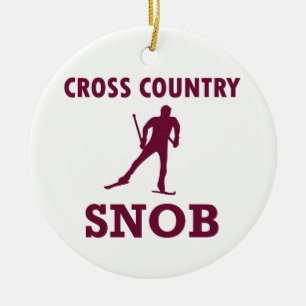Cross Country Ski Snob Ceramic Tree Decoration