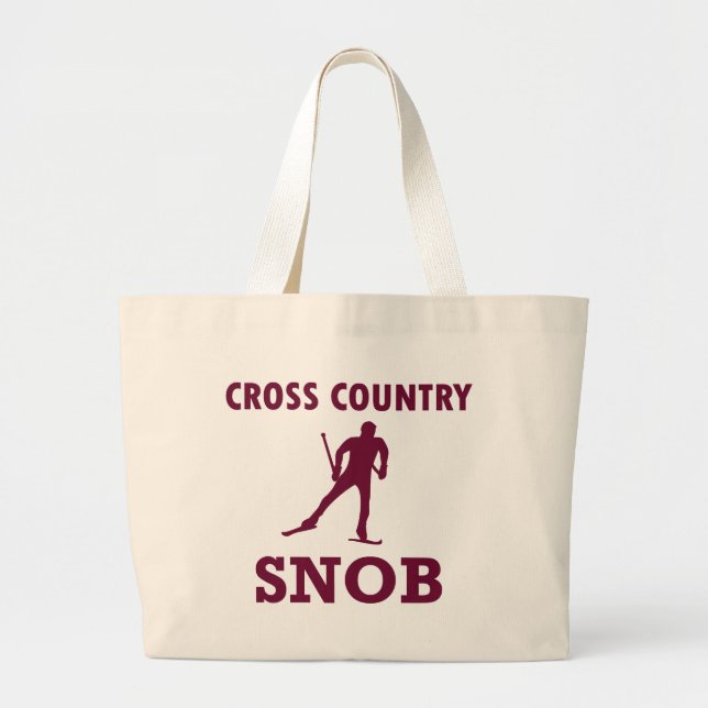 Cross Country Ski Snob Large Tote Bag (Front)