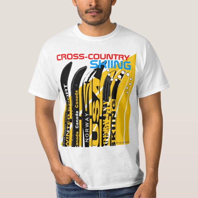 Cross-Country Ski Winter Sport Snowblade T-Shirt (Front)
