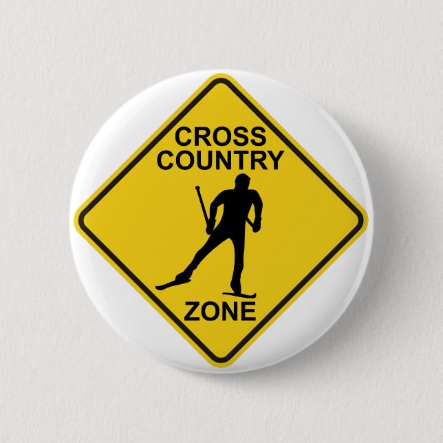 Cross Country Ski Zone 6 Cm Round Badge (Front)