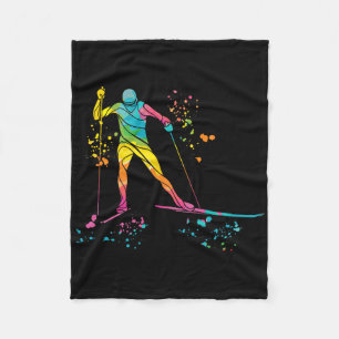 Cross Country Skier Nordic Xc Skiing _4 Fleece Blanket