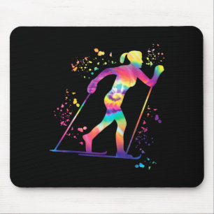 Cross country skier nordic xc skiing mouse pad