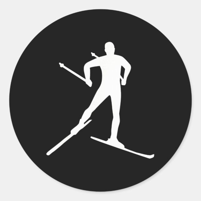 Cross Country Skiing  Classic Round Sticker (Front)